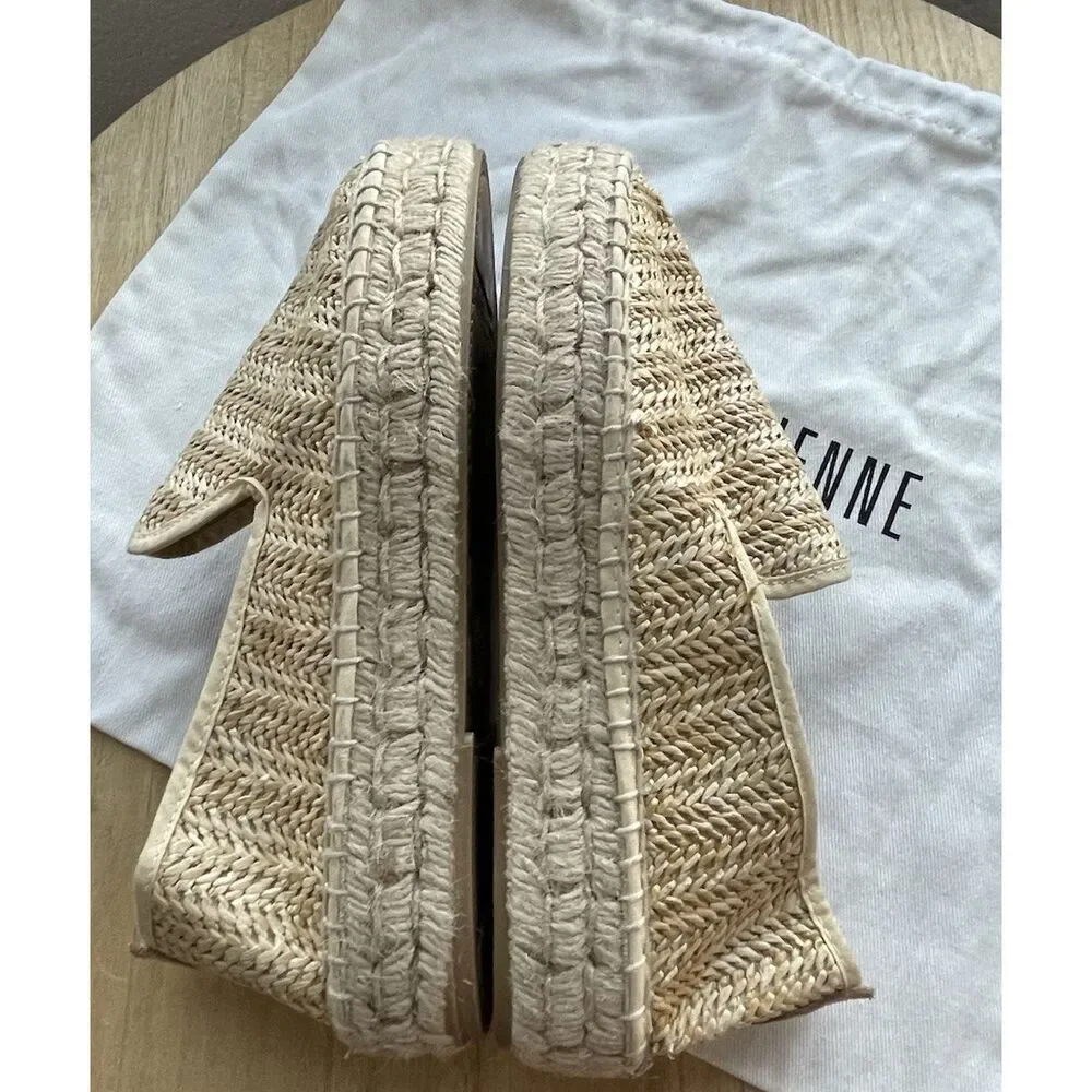 La Canadienne Clay Rattan Platform Espadrille Loafers Flats Size38 Us 8 New $250